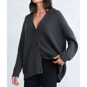 Jenni Kayne womens Sz M cashmere cocoon cardigan in carbon gray